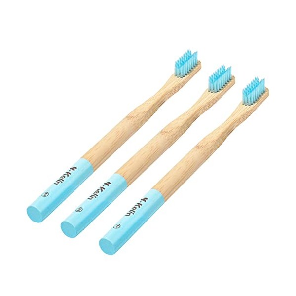 Y-Kelin Lot de 3 brosses à dents orthodontiques en bambou en forme de V, respectueuses de lenvironnement - Poils doux - Rose