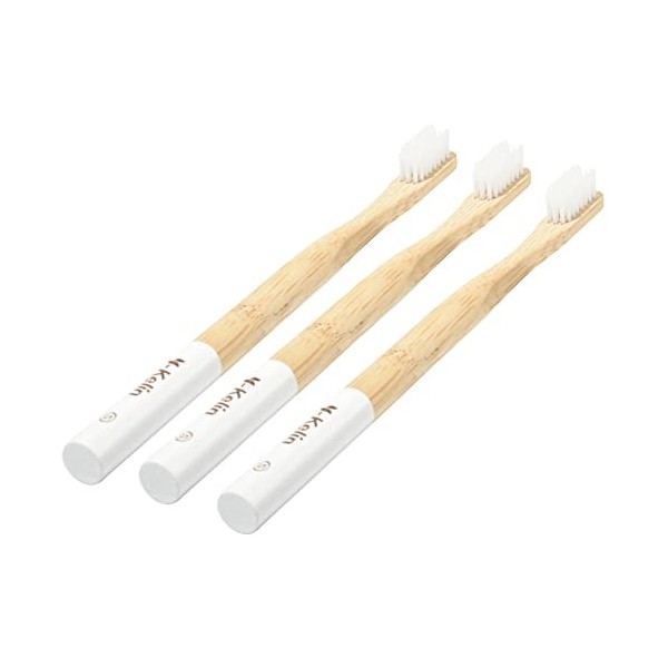 Y-Kelin Lot de 3 brosses à dents orthodontiques en bambou en forme de V, respectueuses de lenvironnement - Poils doux - Rose