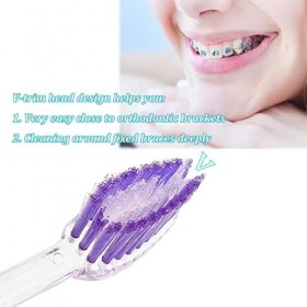 Lot de 5 brosses à dents orthodontiques à double extrémité en V et brosse interspatiale pour nettoyage des dents ortho Brace