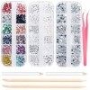 Strass art dongle pour nail art 3800 pcs, Cristal Mix Tailles cristaux Nail Strass Effacer pour la décoration des ongles