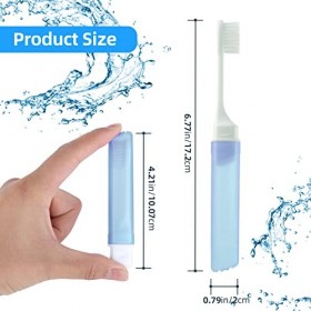 Sibba Lot de 5 brosses à dents à poils souples avec boîte - Mini brosse à dents manuelle pliable pour voyage, camping, école,