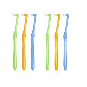AWAVM Lot de 6 brosses à dents touffetées, conique, petite brosse à dents pointue, brosse à dents interdentaire, brosse à den