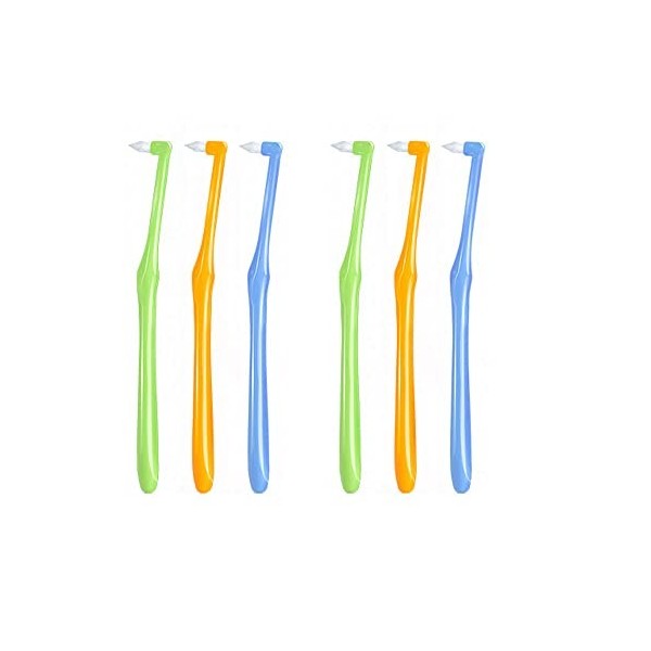 AWAVM Lot de 6 brosses à dents touffetées, conique, petite brosse à dents pointue, brosse à dents interdentaire, brosse à den