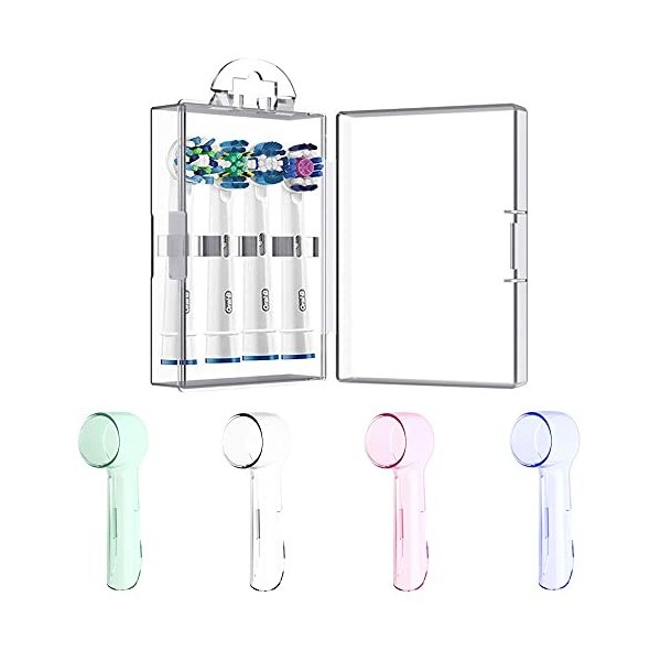 Étui de rangement pour tête de brosse à dents électrique + 4 housses de tête de brosse à dents pour Oral B