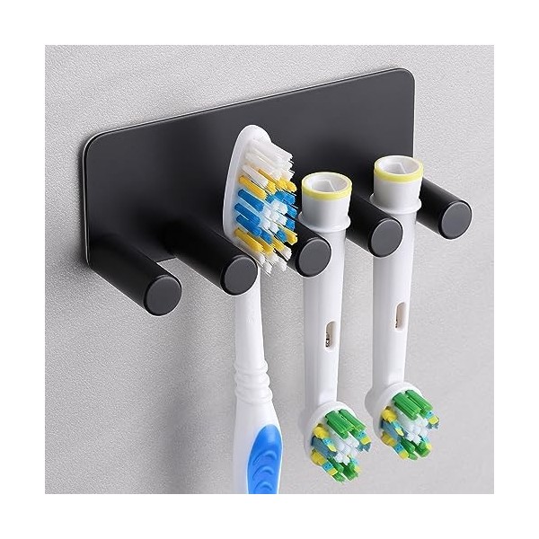 ALOCEO Porte Brosse à Dents électrique Salle de Bain sans Perçage Support Brosse a dent Murale en Acier Inoxydable pour 4 Têt