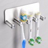 ALOCEO Porte Brosse à Dents électrique Salle de Bain sans Perçage Support Brosse a dent Murale en Acier Inoxydable pour 4 Têt