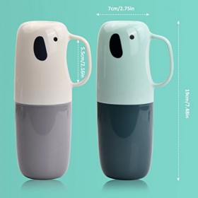 Laughhe Etui à Brosse à Dents de Voyage avec poignée, 2 Pièces Porte Brosse à Dents et Dentifrice écologique Portable Étanche