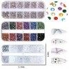 4200 Pièces Strass Ongle Nail Art, 36 Tailles Cristal AB Strass Gemmes avec Pincette Pick Up et Stylo Pointeur Strass pour On