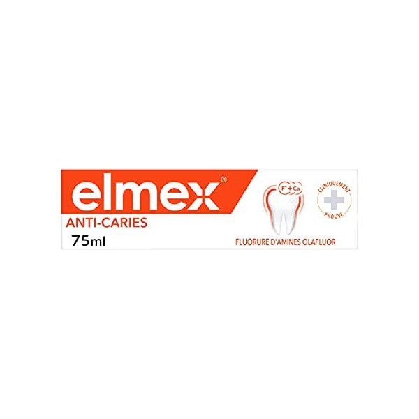 ELMEX - Dentifrice Elmex Anti-Caries - Remineralise et aide a proteger contre les caries - Bouclier Biactif Calcium-Fluorure 