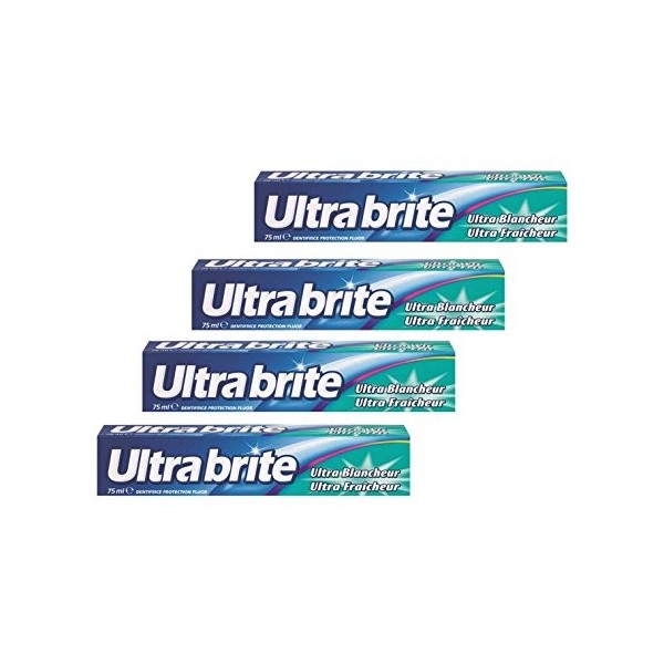 Ultra Brite - Dentifrice ultra blancheur - lot de 4 dentifrices de 75 ml
