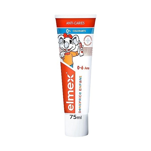 Elmex Dentifrice Bébé et Jeune Enfant Protège les Dents de Lait 0-6 Ans, 75ml