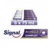Signal Dentifrice Integral 8 Antibactérien Complet, Action anti-plaque pendant 24h Lot de 6x75ml 
