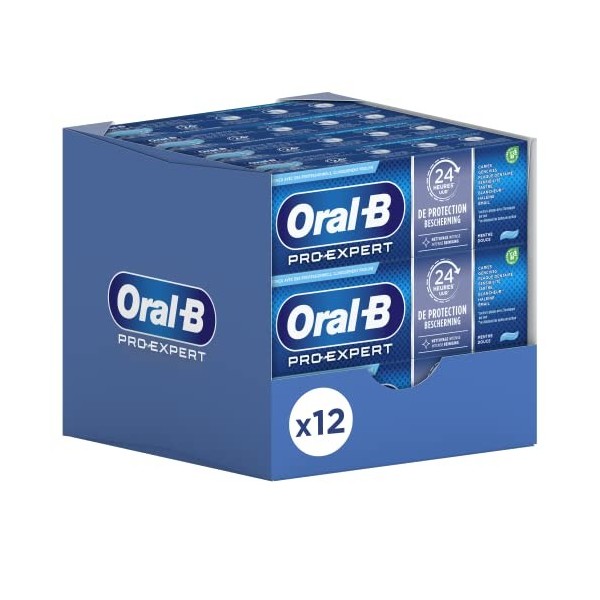 Oral B Dentifrice Pro Expert Protection Pro Menthe Extra Fraîche 12 X 75Ml, Procure Une Sensation De Propreté Dans Toute La B...