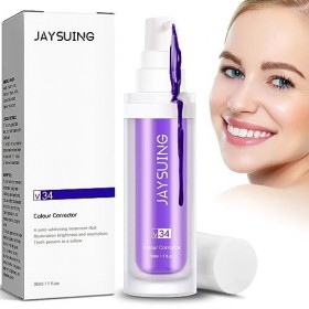 Whaline Dentifrice Blanchissant Violet,V34 Color Corrector Serum Inclus Booster de Blanchiment des Dents Blanchiment Dentaire