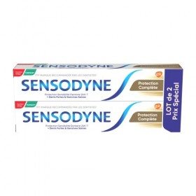 Sensodyne Dentifrice Protection Complète, Action Sensibilité 24h, pour Protéger les Dents Sensibles - 2 x 75ml