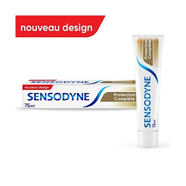 Sensodyne Dentifrice Protection Complète, Action Sensibilité 24h, pour Protéger les Dents Sensibles - 2 x 75ml