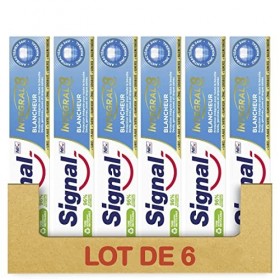 Signal Liquide Dentifrice Integral 8 Antibactérien Blancheur pas de saveur, Action anti-plaque pendant 24h Lot de 6x75ml 