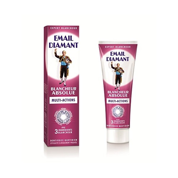 Email Diamant - Dentifrice Blancheur Absolue - Multi-actions - 3 ingrédients Blancheur - 75 ml