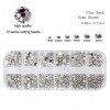 Environ 1440pcs 6 tailles Strass Ongle Nail Ar,Gems à Dos Plat Rond Cristal Strass,Diamant Décoration Ongles Brillant Coloré 