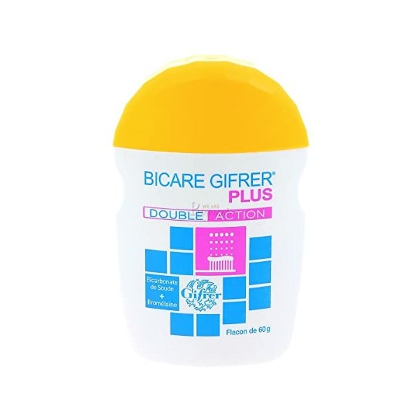 Gifrer Bicare Plus Bicarbonate de Soude + Bromélaïne Mentholée 60 g