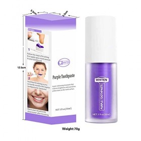 Gel Dentifrice de Nettoyage Buccal/ Blanchissant Violet,Dentifrice Correcteur Violet,pour Blanchiment des Dents,30ml
