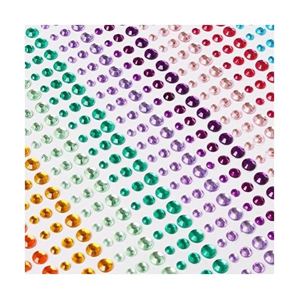 900Pcs Strass Autocollant, Strass Visage Maquillage Strass Autocollant Diaman Cristal pour DIY Visage Maquillage Décoration -