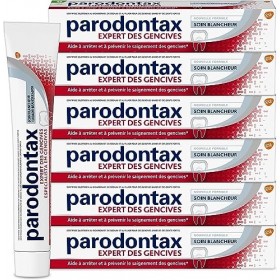 Parodontax Dentifrice Soin Blancheur, Aide à Arrêter et Prévenir Le Saignement Des Gencives, Goût Amélioré, Lot de 6x75ml