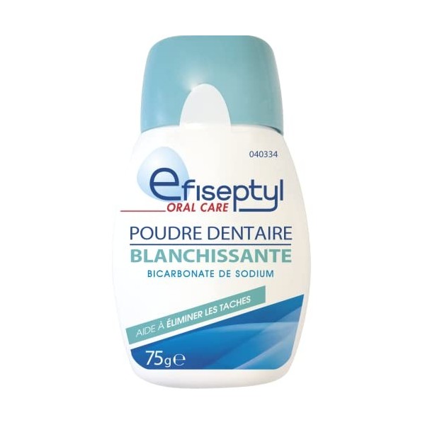 Efiseptyl - Poudre Blanchissante - Bicarbonate De Sodium - Aide à Éliminer Les Tâches - 75 g