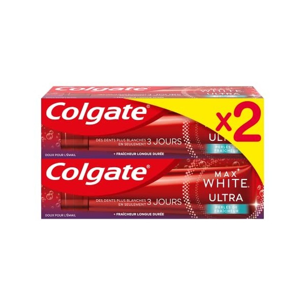 COLGATE - Dentifrice blancheur Max White Ultra Nettoyage en profondeur - dents plus blanches en 3 jours* - élimine les taches