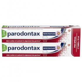 Parodontax Dentifrice Protection Fluor, Pour Les Dents Sensibles, Élimine La Plaque Dentaire, Lot de 2x75ml