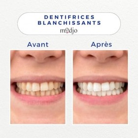 Modjo Cosmetics - 2 Dentifrices Blanchissants - Bio - Vegan - Made in France - 100% Origine Naturelle - Pour des dents blanch