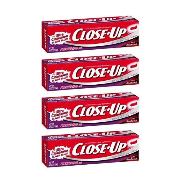 Close-up Toothpaste, Refreshing Red Gel, Anticavity Fluoride, Cinnamon 4 Oz by CLOSE-UP