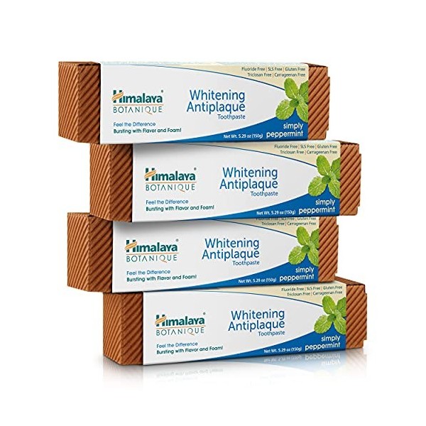 Himalaya Botanique Whitening Toothpastes Simply Peppermint, 4-Pack 