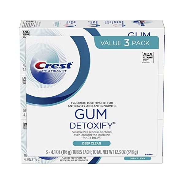 Crest Gum Detoxify Deep Clean Toothpaste Triple Pack, 4.1 Ounce Each