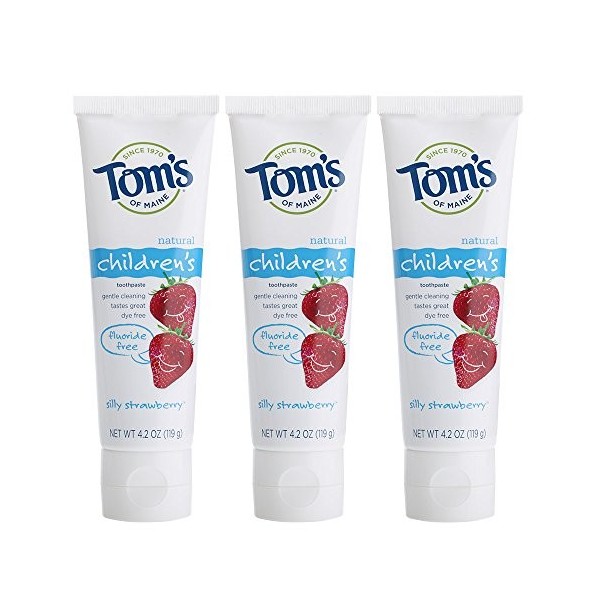 Toms of Maine Fluoride Free Childrens Toothpaste, Silly Strawberry, 4.2 Ounce by Toms of Maine