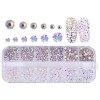 1400 Pièces Pierres Précieuses Adhésif Strass Cristal Autocollants, Acrylique Coloré 3D Strass à Ongles Art Décorations Acryl