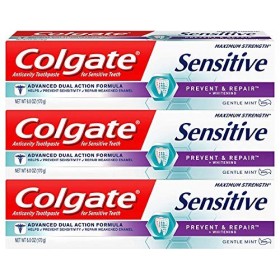 Colgate Sensitive Toothpaste, Prevent and Repair - Paste Formula 6 Ounce, 3 Count 
