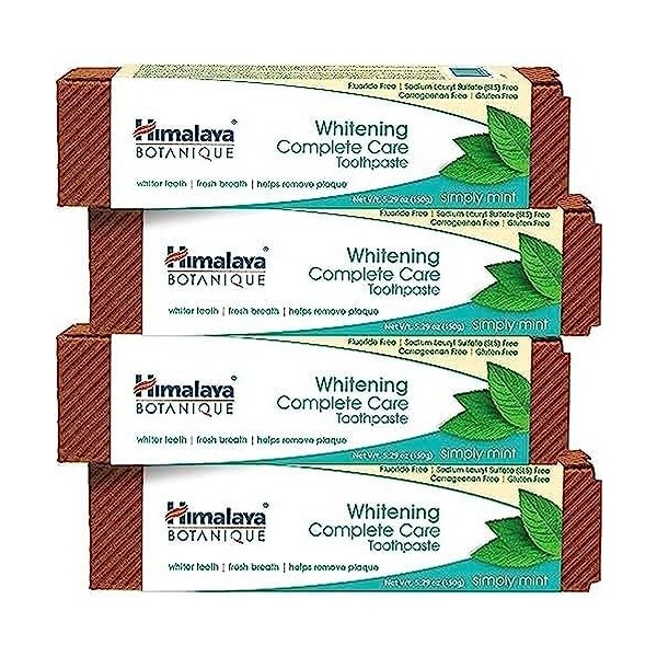 Himalaya Botanique Simply Menthe Dentifrice 4 pièces de 150 g