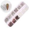 1400 Pièces Pierres Précieuses Adhésif Strass Cristal Autocollants, Acrylique Coloré 3D Strass à Ongles Art Décorations Acryl