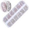 1400 Pièces Pierres Précieuses Adhésif Strass Cristal Autocollants, Acrylique Coloré 3D Strass à Ongles Art Décorations Acryl