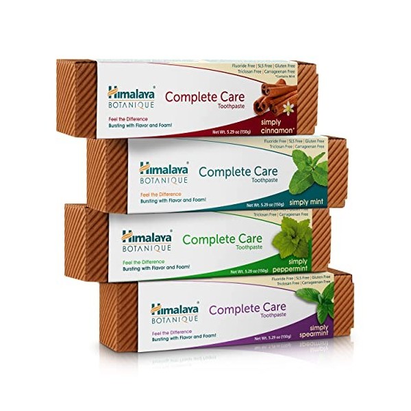 Himalaya Botanique Complete Care Toothpaste Variety Pack| Flouride & SLS free formula fights bacteria & tooth decay -150g Pa