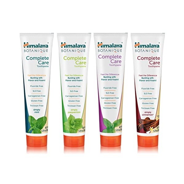 Himalaya Botanique Complete Care Toothpaste Variety Pack| Flouride & SLS free formula fights bacteria & tooth decay -150g Pa