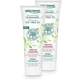 alkmene Dentifrice à base de plantes à lhuile darbre à thé - pate dentifrice végan dent sensible sans silicones, parabènes 