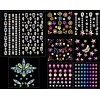 8 Feuilles Strass Visage, Strass Autocollant Visage, Strass Maquillage Paillettes Visage Oeil Corps, DIY Strass Visage Festiv