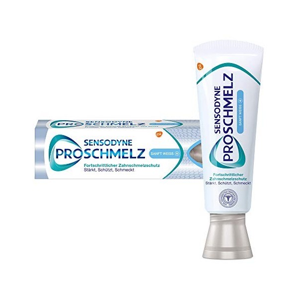 Sensodyne ProSchmelz Sanft Weiss Plus Protection avancée contre les fonds dentaires – Effet Whitening – Renforcé, protectrice