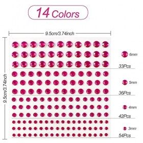Sularpek 2300 + Pcs Strass Visage,14 Feuilles Strass Autocollants en Auto-AdhÉSif,pour Visage,Corps, Ongles Nail Art,Artisana