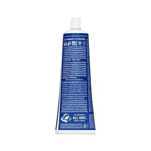 DR BRONNERS Org Peppermint Toothpaste 140g