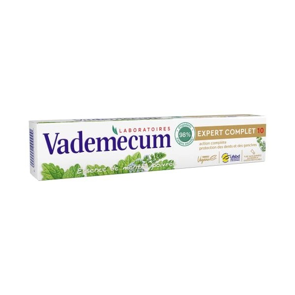 Vademecum Dentifrice Expert Complet pour Complète Protection Des Dents Et Gencives De Menthe Poivrée, 75 ml