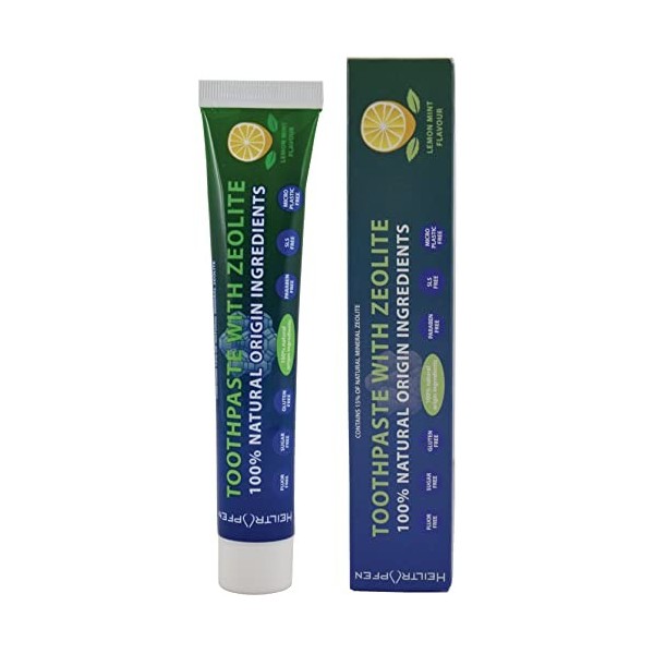 Dentifrice Zéolithe 75 ml | Sans Fluor | Ingrédients 100% dorigine naturelle | 15% Zéolite minérale naturelle | Heiltropfen®