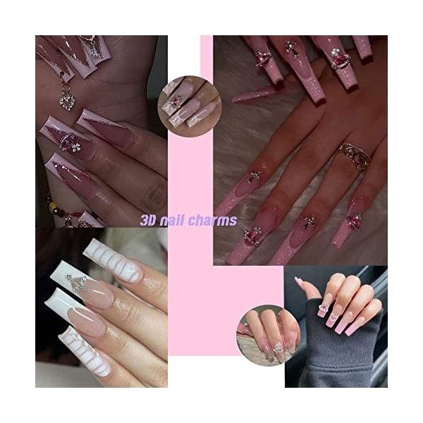 25 Pièces Planétaires Nail Art Strass Blanc Rose Strass Ongle Nail Art 3D Croix Strass Saturn Shape Design Bijoux Ongles Shin